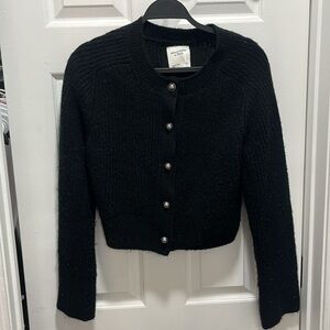 Abercrombie & Finch black 2024 style cardigan.